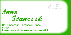 anna stancsik business card